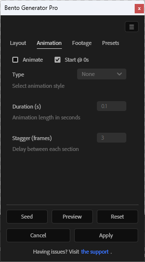 Animation Tab