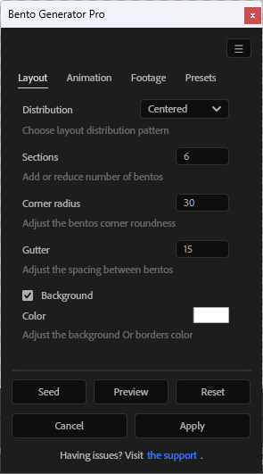 Layout Tab