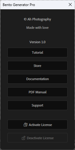 Menu - Activate License